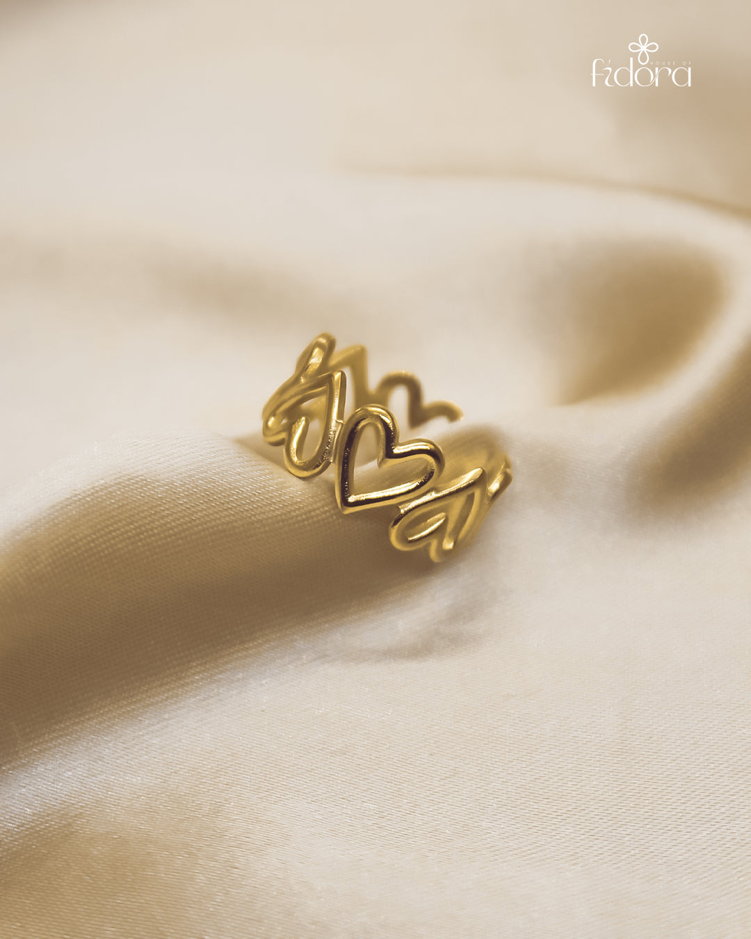 Anti tarnish heart shaped ring