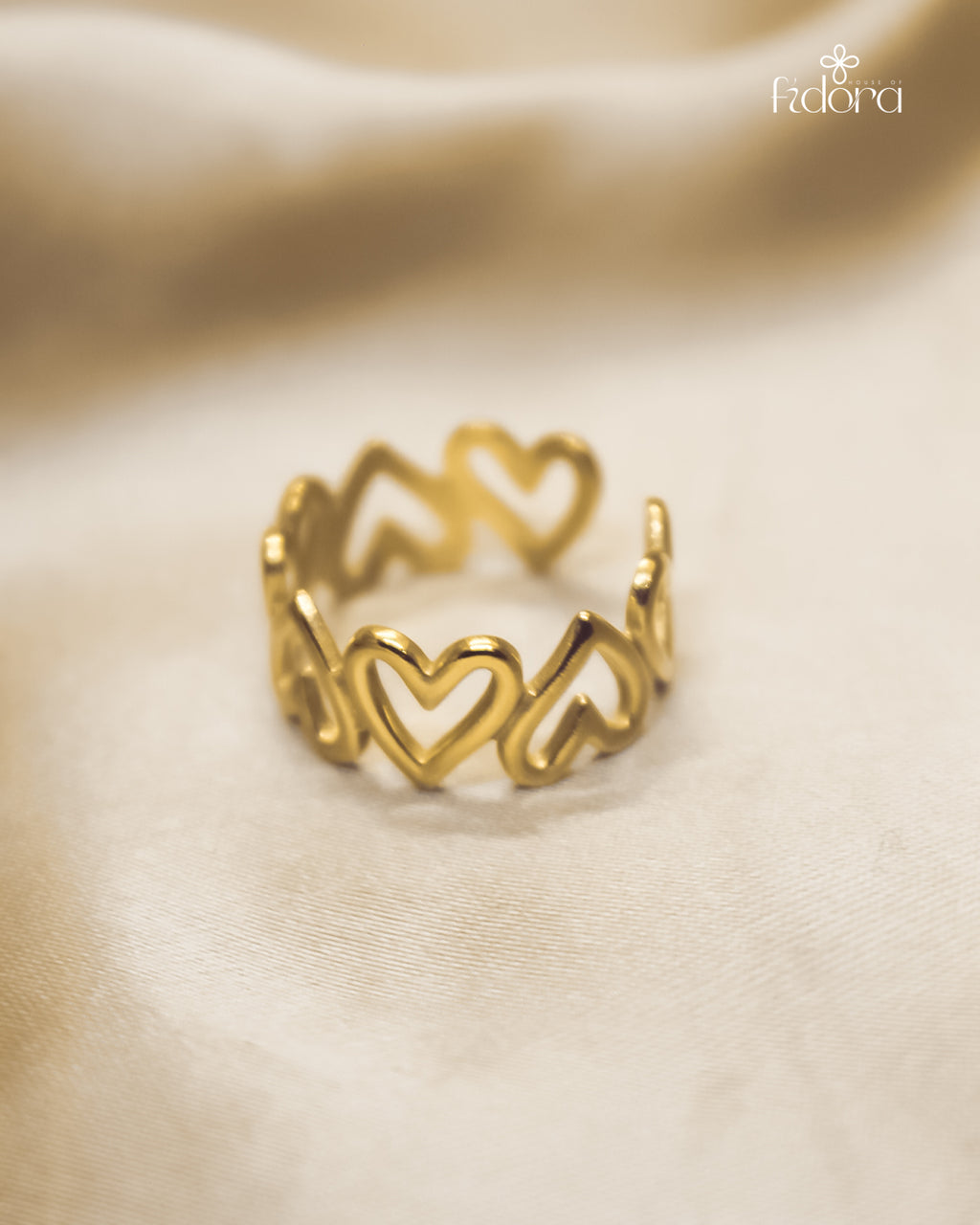 Anti tarnish heart shaped ring