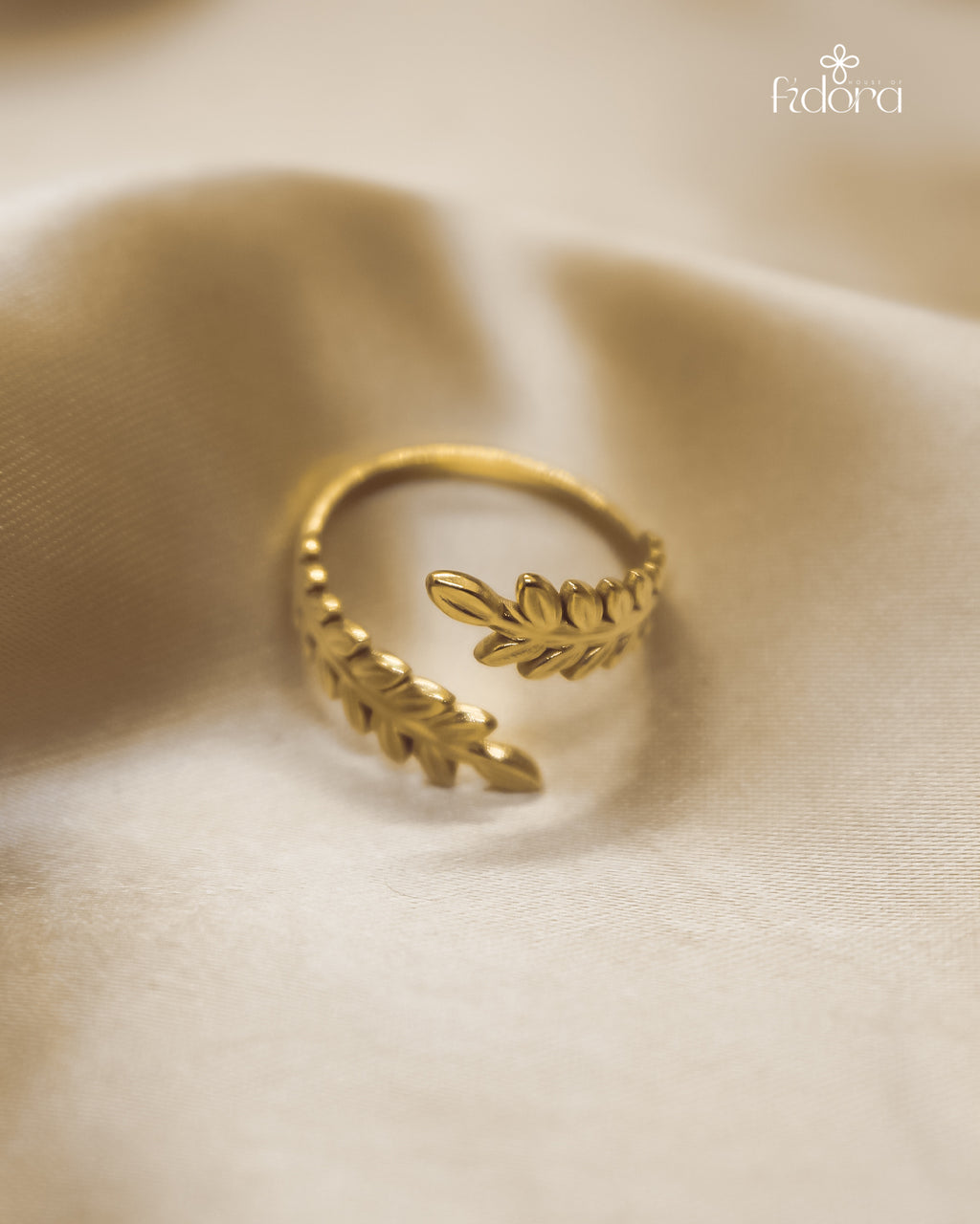 Anti tarnish leaf ring collection for daily wear- Purchase now online from House of Fidora.