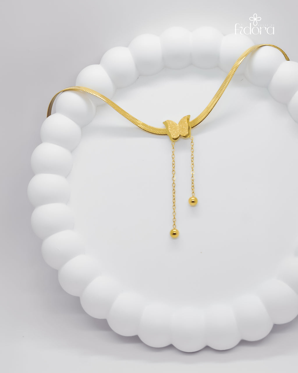 Anti tarnish Snake Chain with butterfly pendant