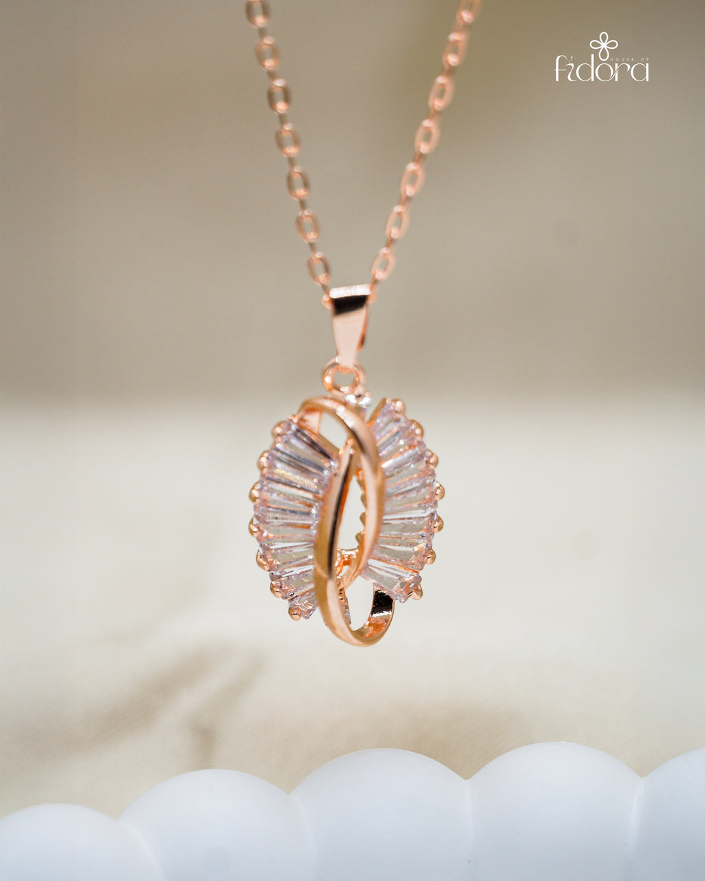 Rose Gold Spiral Pendant Chain
