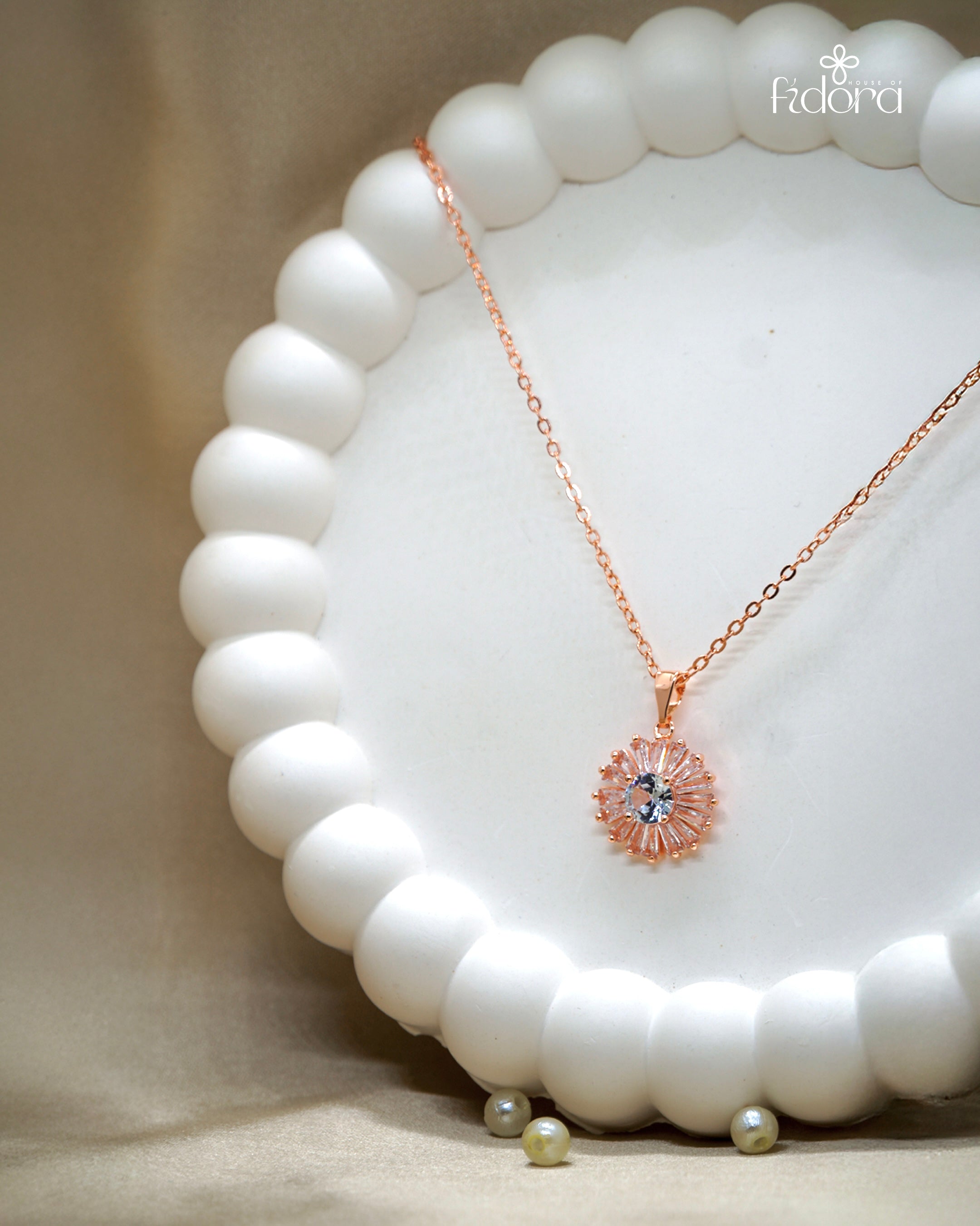 Rose gold pendant chain for daily wear- affordable fashion jewellery for dailywear. 