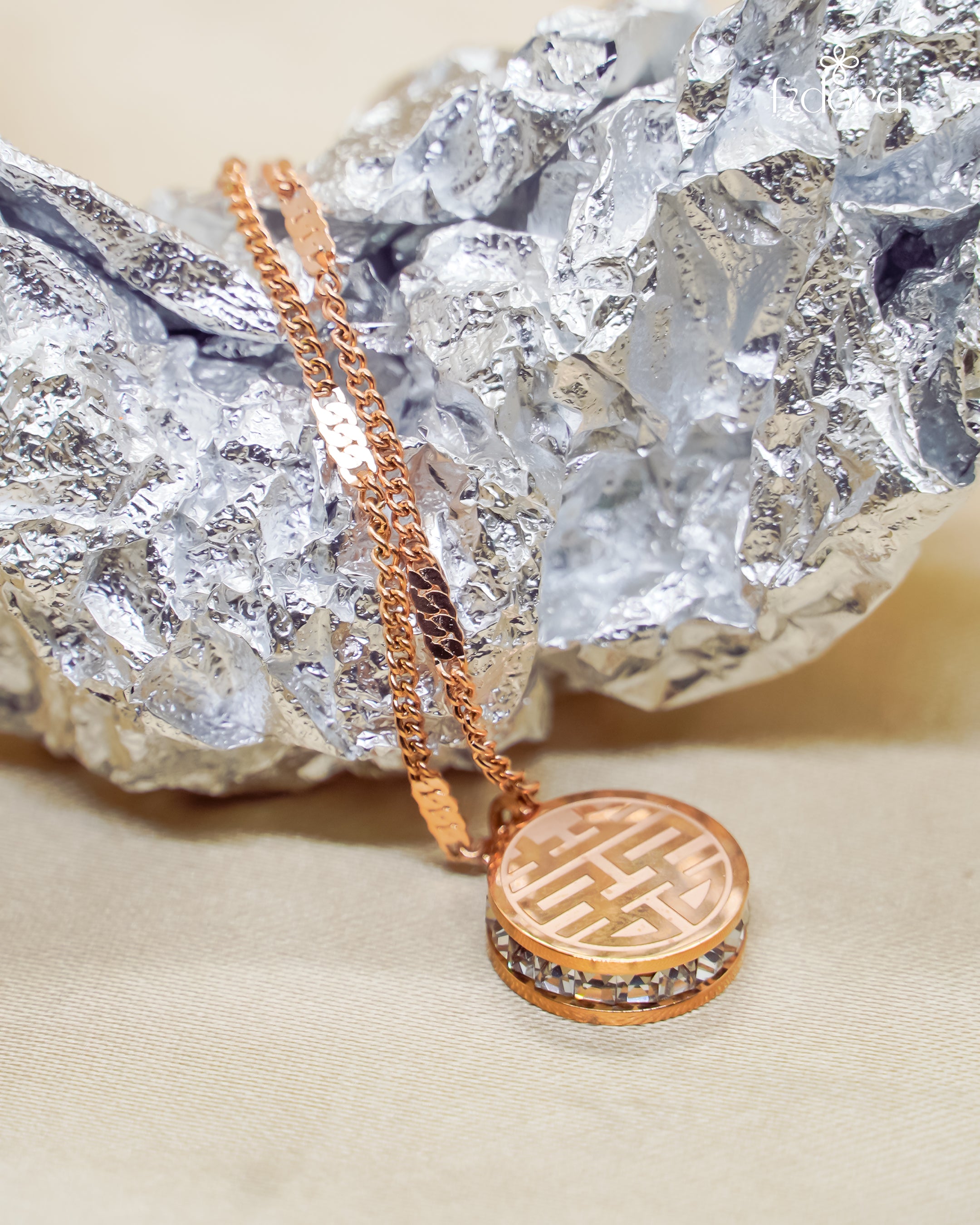 Rose Fold latest design pendant daily wear chain to shop online from House of Fidora. 