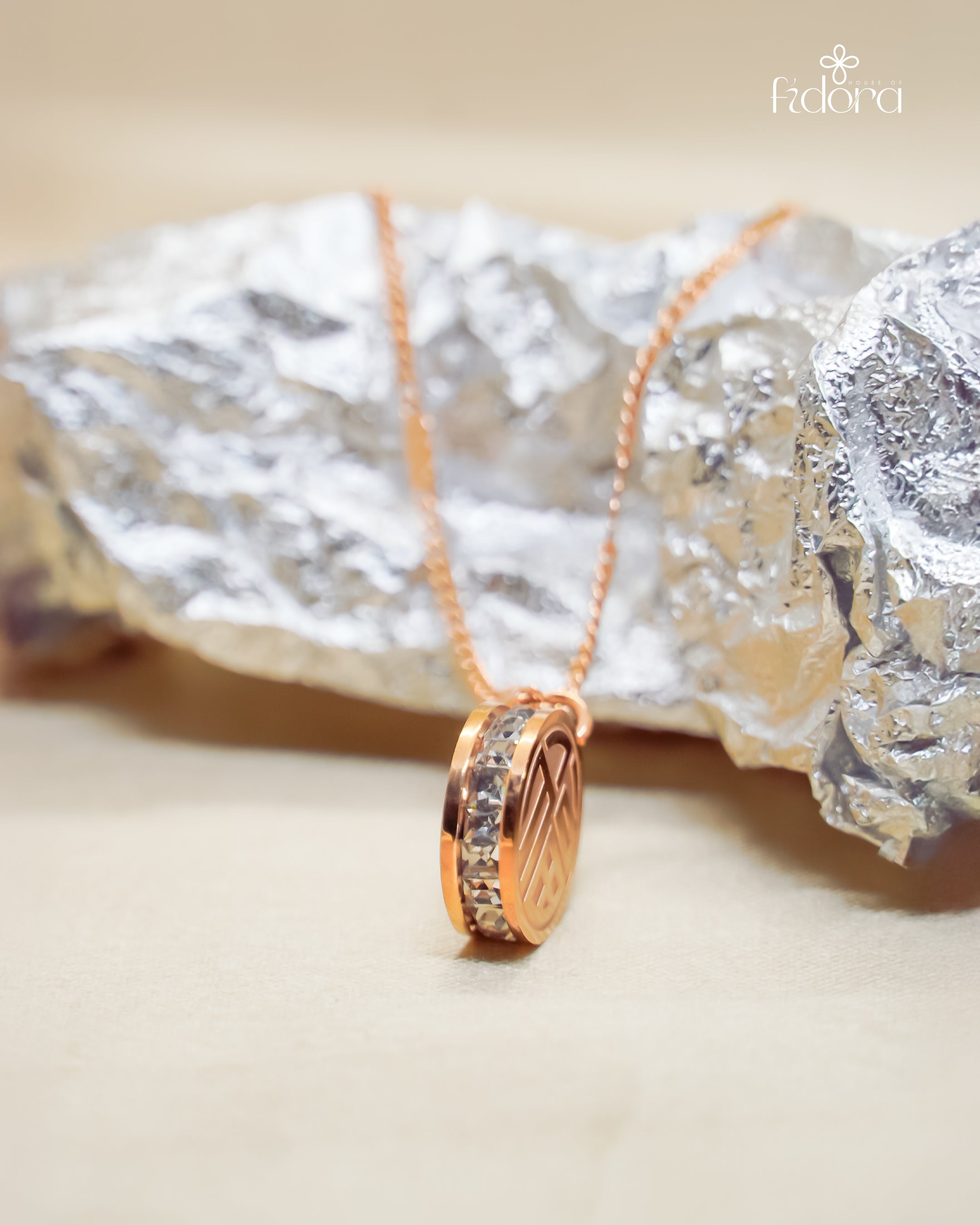 Rose Fold latest design pendant daily wear chain to shop online from House of Fidora. 